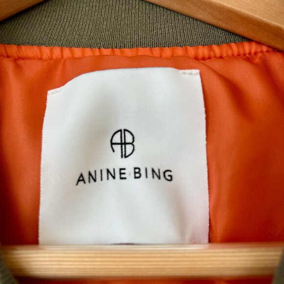 Anine Bing Leon Bomber Jacket in Army Green Size M - Picture 14 of 16